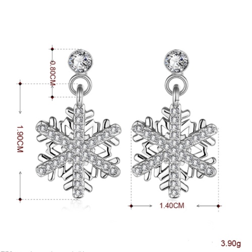 Серьги гвоздики Снежинка посеребренные