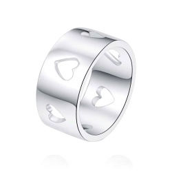 Кольцо Сердечко посеребренное