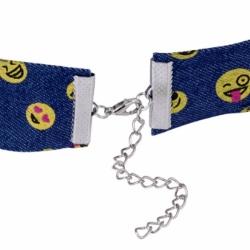 Джинсовий чокер Смайл синього кольору lan-200
