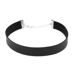 Кожаный чокер полоса чёрного цвета lan-1273
