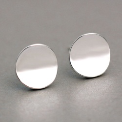 Серьги гвоздики Круглая пластинка