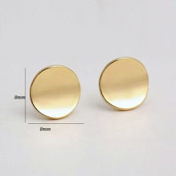 Серьги гвоздики Круглая пластинка