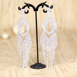 Вечірні довгі сережки з камінням lan-3039