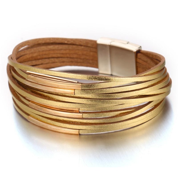 Женский кожаный браслет Золотое сияние lan-3192