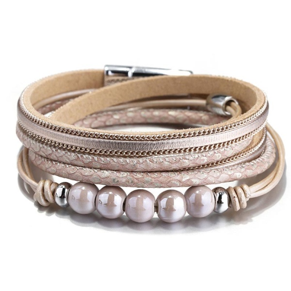 Женский кожаный браслет Ники