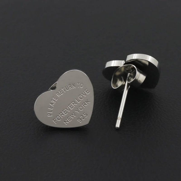 Серьги гвоздики Сердце forever love New York lan-2719