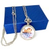 Часы кулон на цепочке Кот и рыбка