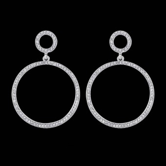 Серьги кольца с камнями lan-3040