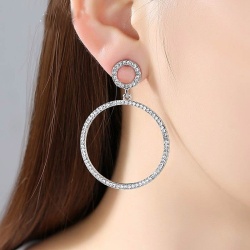 Сережки кільця з камінням lan-3040
