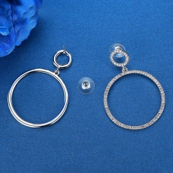 Сережки кільця з камінням lan-3040