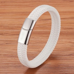 Кожаный браслет Классик белый