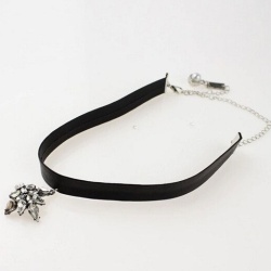 Кожаный чокер звезда Кристалл чёрного цвета lan-1275