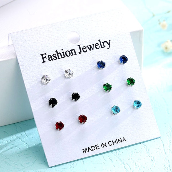 Сережки гвоздики Палітра (набір з 6 пар)