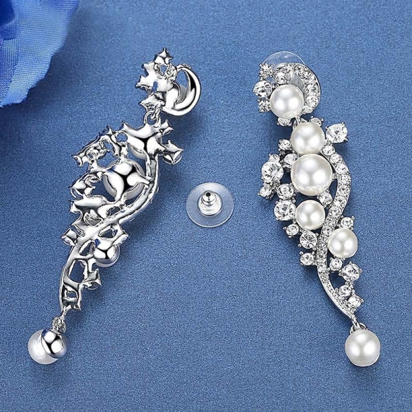 Свадебные серьги Жемчужина завиток