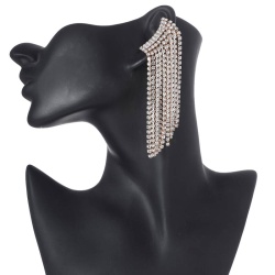 Сережки довгі кафи з кристалами