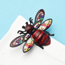 Брошь бджола вітраж