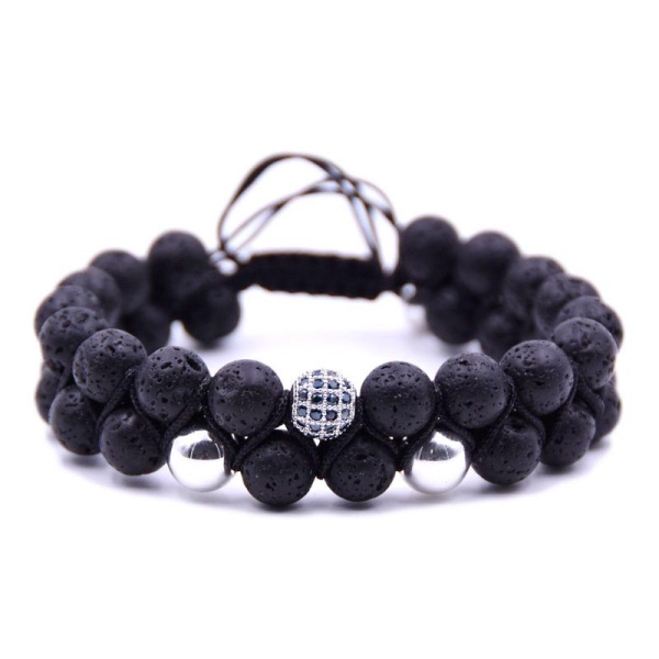 Браслет из лавы на затяжке lan-3021