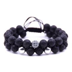 Браслет из лавы на затяжке lan-3021