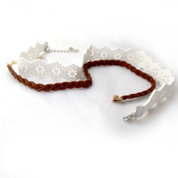 Замшевый чокер Орнамент и косичка
