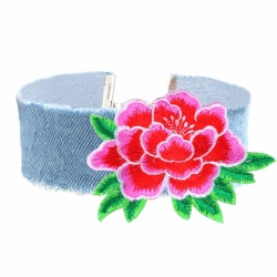 Джинсовый чокер с розой lan-904