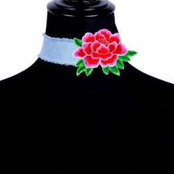 Джинсовый чокер с розой lan-904