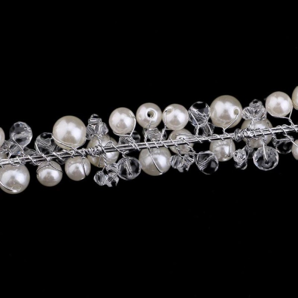 Свадебный ободок для волос с бусинами жемчуга