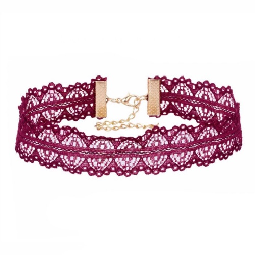 Чокер мереживний lan-905 бордового кольору.