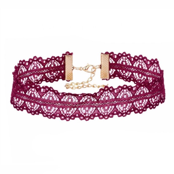 Чокер мереживний lan-905 бордового кольору.