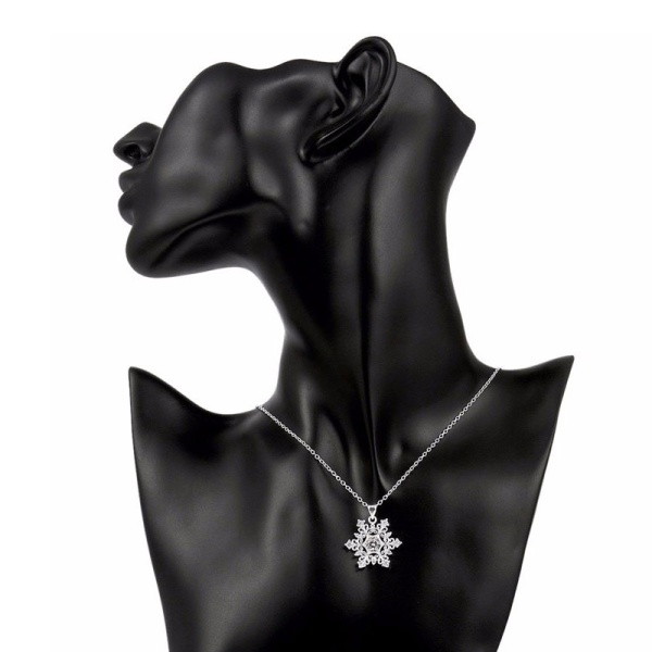 Кулон із ланцюжком Сніжинка посріблений