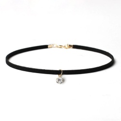 Замшевый чокер с кристаликом подвеской lan-2150