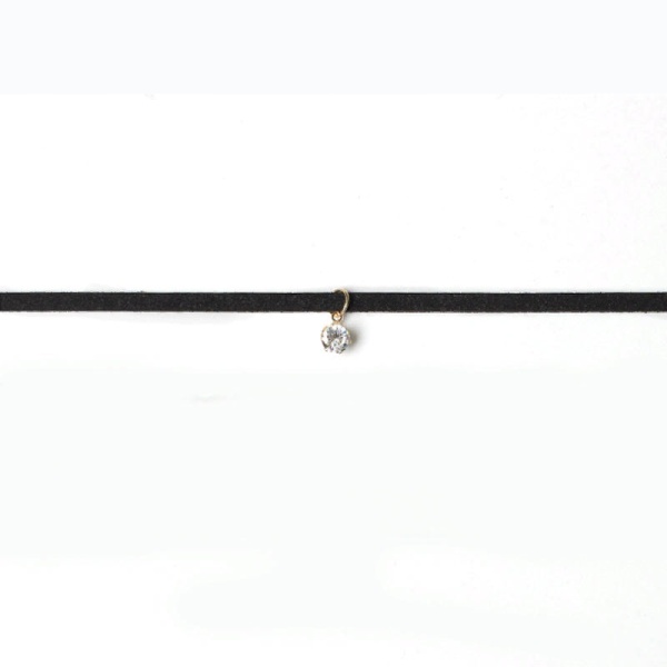 Замшевый чокер с кристаликом подвеской lan-2150