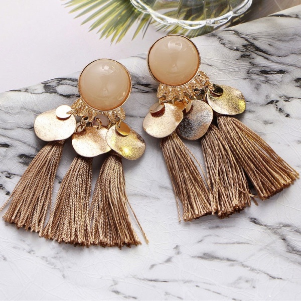 Серьги кисти с золотистыми пластинами