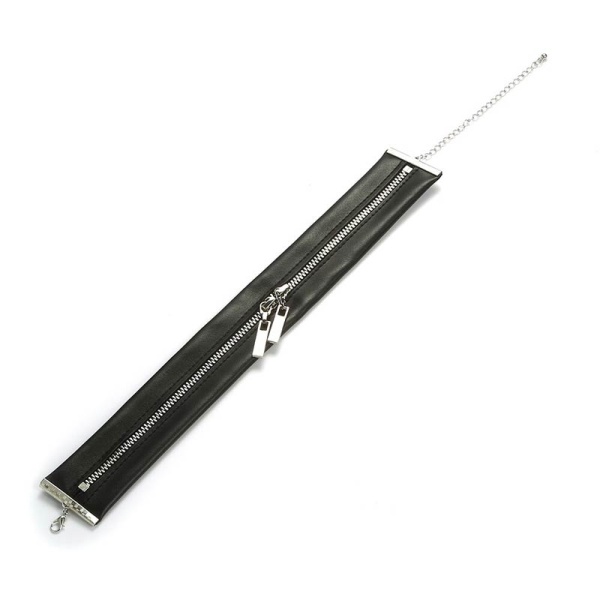 Кожаный чокер с молнией lan-3043