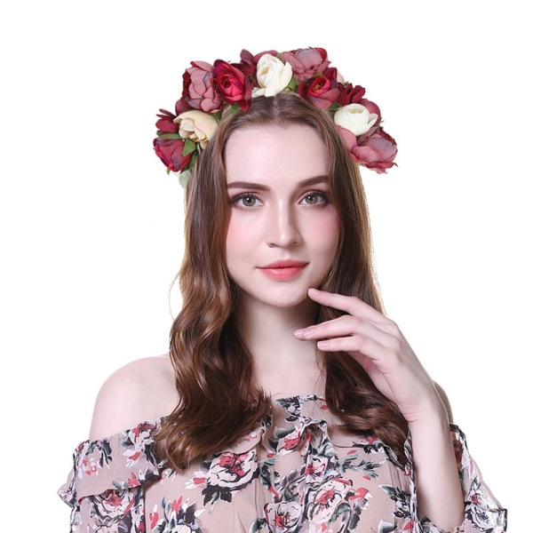 Обруч на голову с цветами Розы Глория