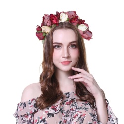Обруч на голову з квітами Троянди Глорія