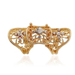 Кольцо на весь палец длинное Ажурный цветок