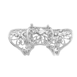 Кольцо на весь палец длинное Ажурный цветок