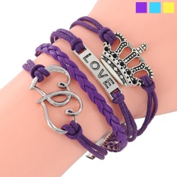 Кожаный браслет Корона