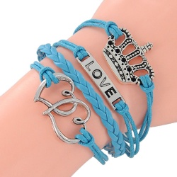 Кожаный браслет Корона