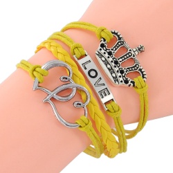 Кожаный браслет Корона