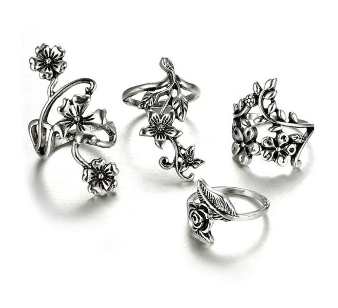 Набор колец Цветочные завитушки