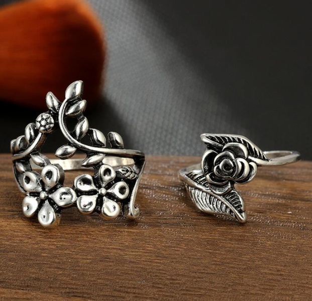Набор колец Цветочные завитушки