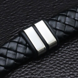 Мужской кожаный браслет Kossa steel