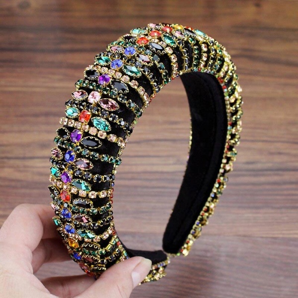 Широкий элитный обруч для волос с кристаллами