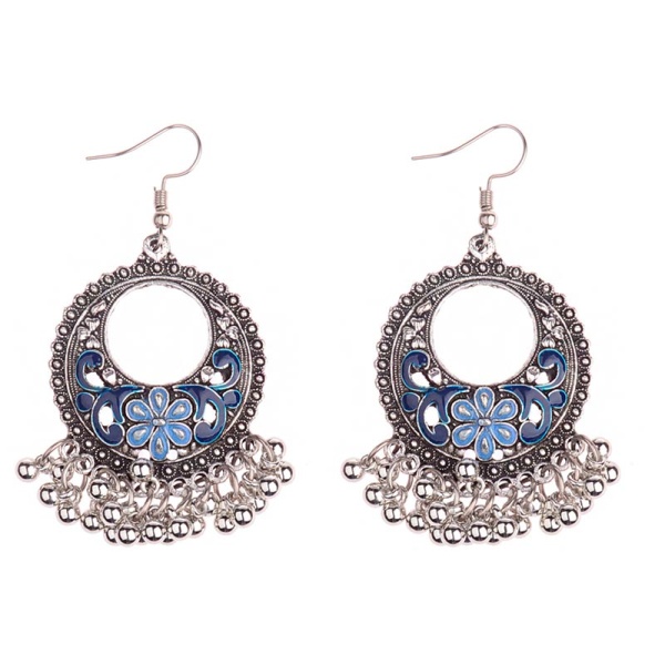 Серьги подвески бохо стиль Цветок завиток lan-2924