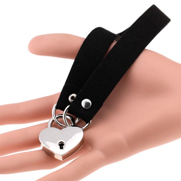 Бархатный чокер сердце Замок и ключ lan-3024
