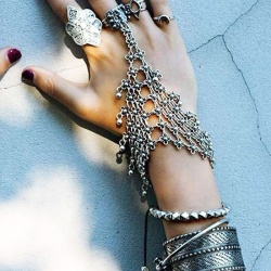 Браслет с кольцом на цепочке Кольчужка