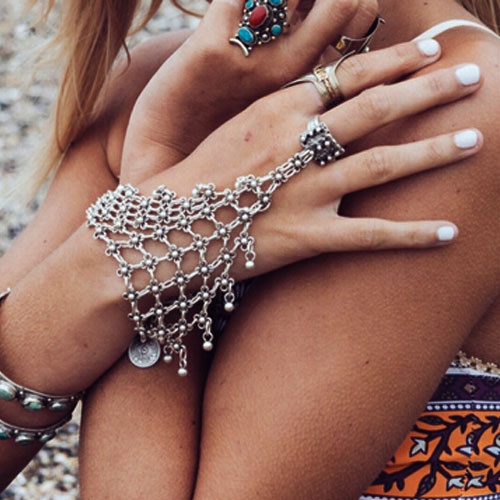 Браслет із кільцем на ланцюжку Кольчужка