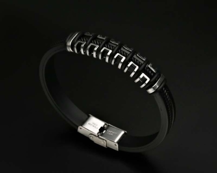 Браслет із каучуку та сталі lan-3323