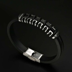 Браслет із каучуку та сталі lan-3323